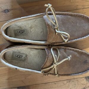 UGG Men's Tan Suede Slip-On Moccasin Loafers